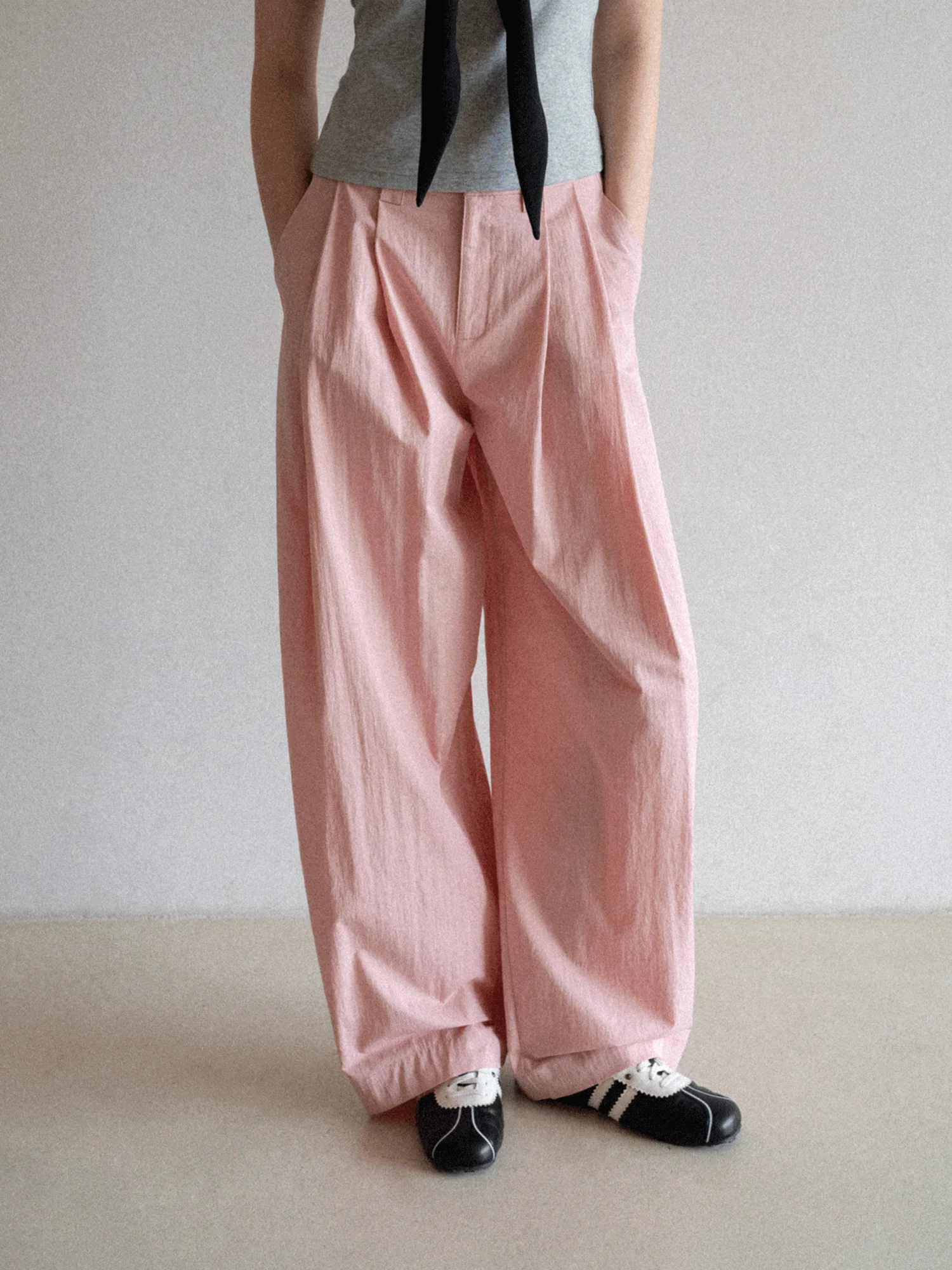

Eggka High Waist Wide Leg Casual Pants Women Summer Straight Cut Slimming Commute Versatile Color Long Trousers