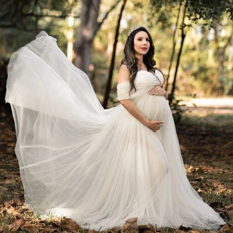 

New Off Shoulder Maternity Dress for Photoshoot Lace Pregnant Dress Long Maxi Dress Maternity Gown Photography Props Photo Shoot