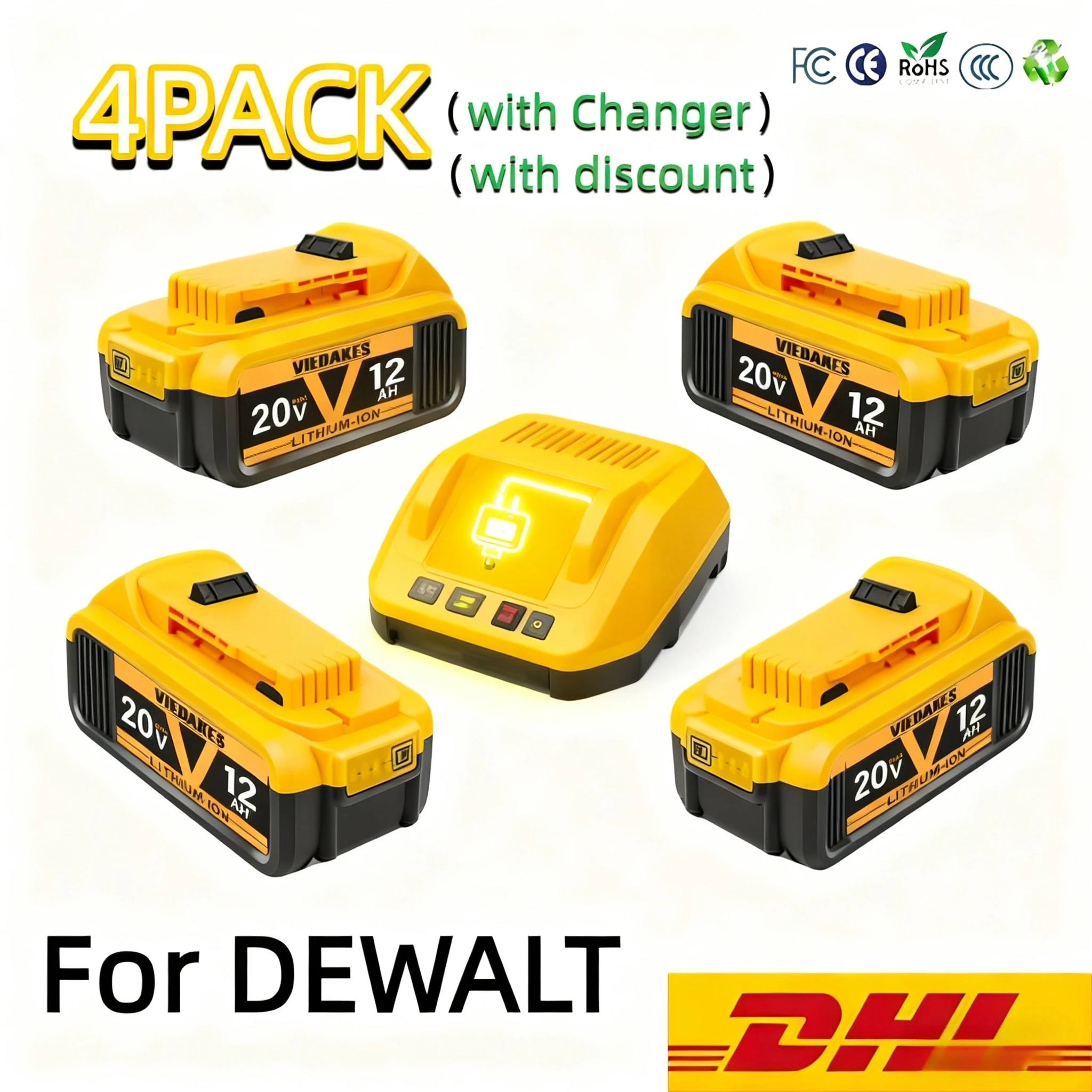 

New 100% Original 12000mAh 20V for Dewalt Power Tool Battery DCB206 20V 18.0Ah Battery DCB206 20V Battery DCB205 DCB200
