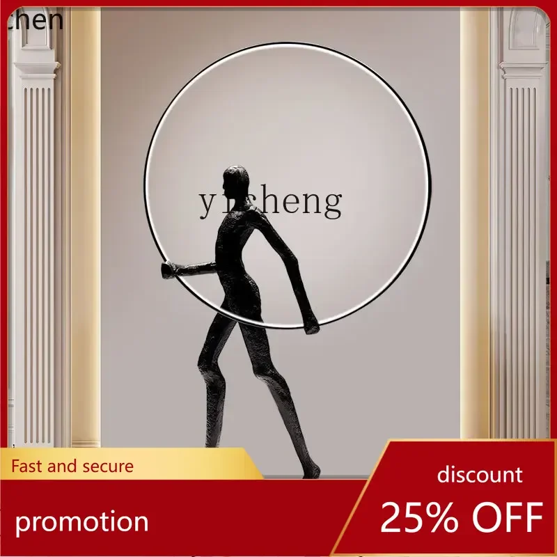 

YFY fiberglass frame luminous figure ornament villa hotel lobby floor sculpture decoration