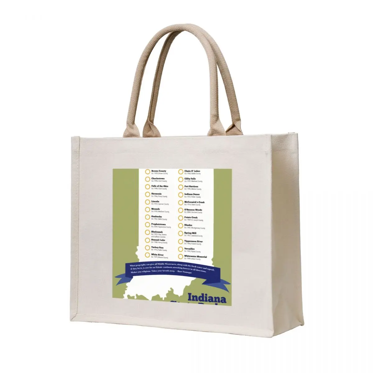 

Indiana State Parks Tote Bag personalized tote bag bag luxury women Shopping bags for beach