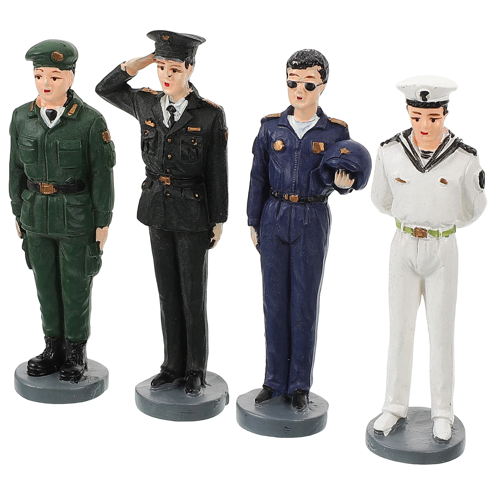 

4 Pcs Miniature Soldier Figures Resin Material Long Lasting Quality Educational Purposes Historical Reenactments Classic Mini