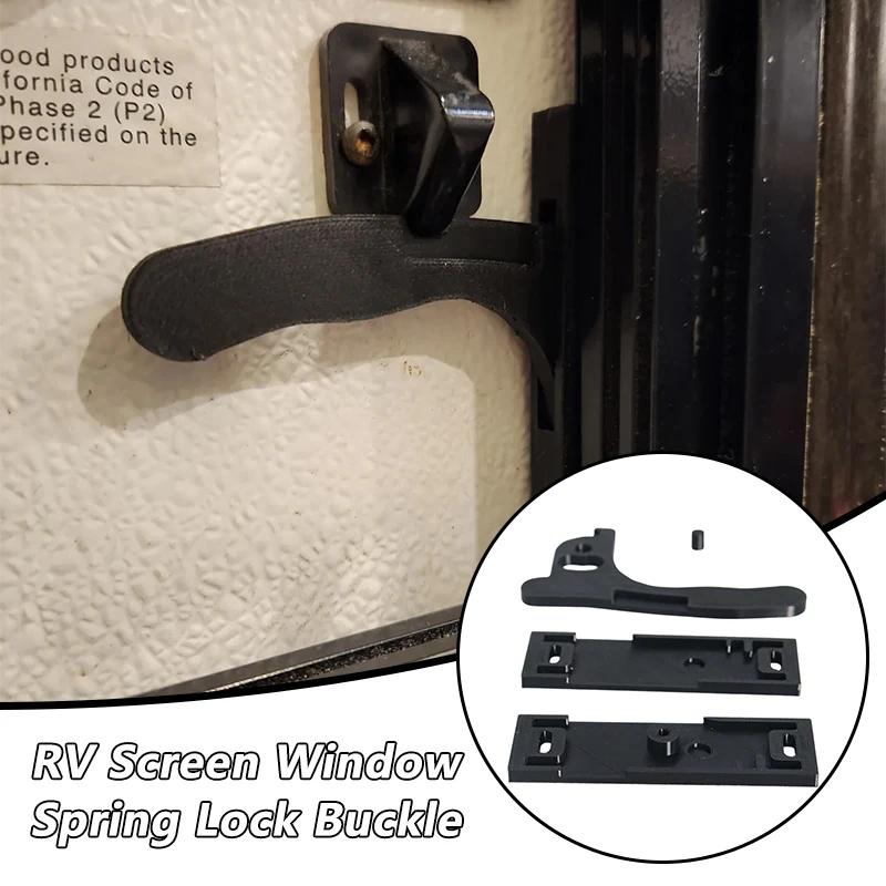 1Set RV Screen Door Spring Latch Automatic Self-Locking Screen Lock Replacement Part For Caravan Camper Van Auto Accessories