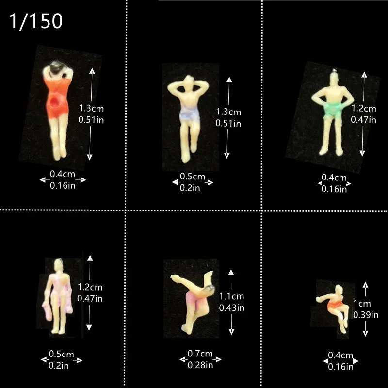 DIY zestaw klocków budowlanych miniaturowe pływanie mały człowiek zabawki wykonane ręcznie 1:50 1:87 1:100 1:150 diorama postaci architektonicznej