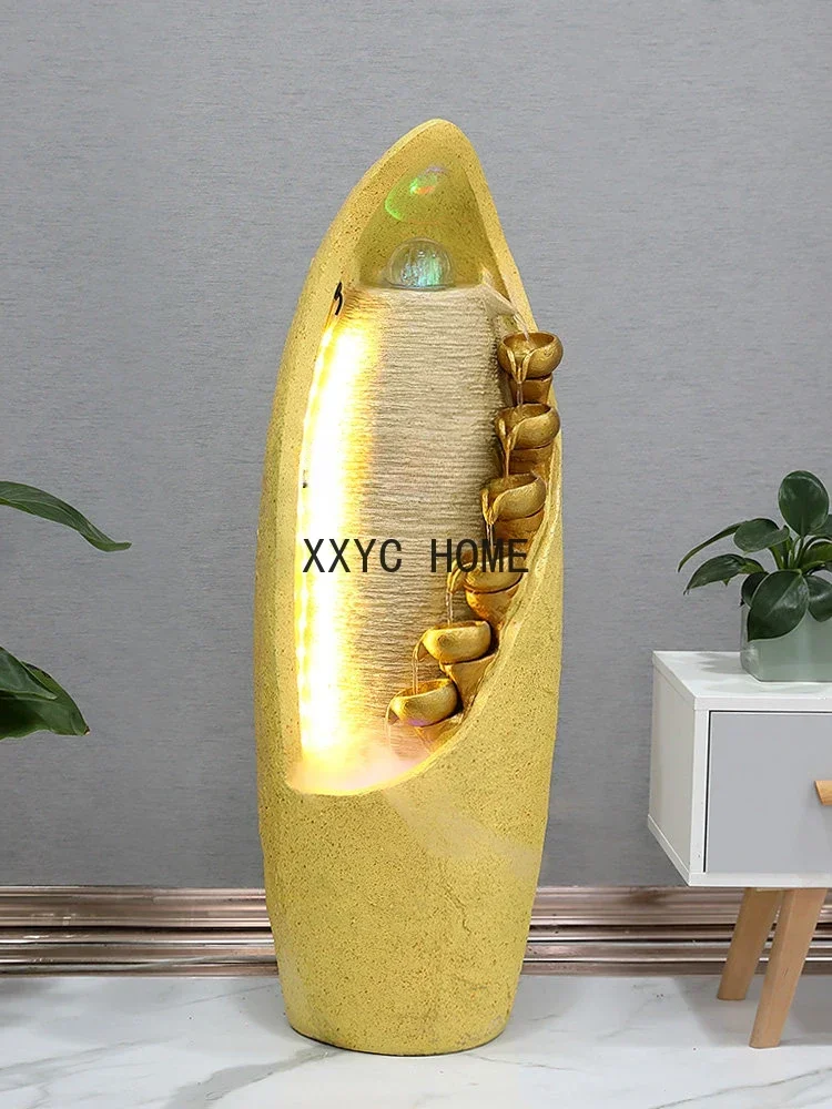 Decorazione della fontana dell'acqua del soggiorno Pavimento dell'acqua circolante fortunato Decorazione semplice per interni Palla della buona fortuna