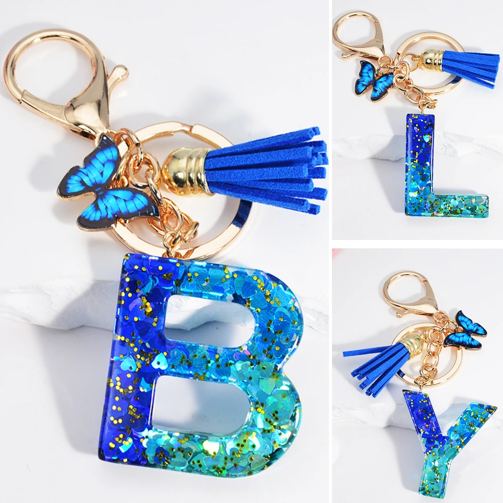 Women Crystal Alphabet Keychain Acrylic Gift English Letter