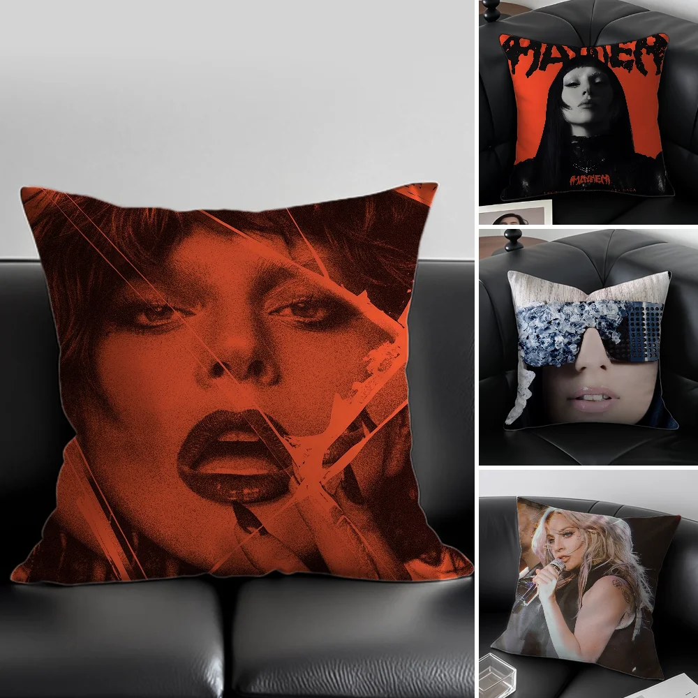 Singer L-Lady Gaga Mayhem Pillow Case Anti-dustmite Pillowcase Invisible zipper silky short plush Sofa cushion cover