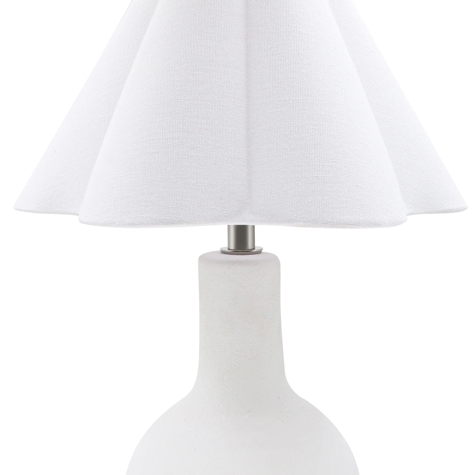 16" Minimalist Ceramic Small Table Lamp, Handcrafted Accent Lamps For Living Room End Tables, Bedroom Bedside, Kitchen