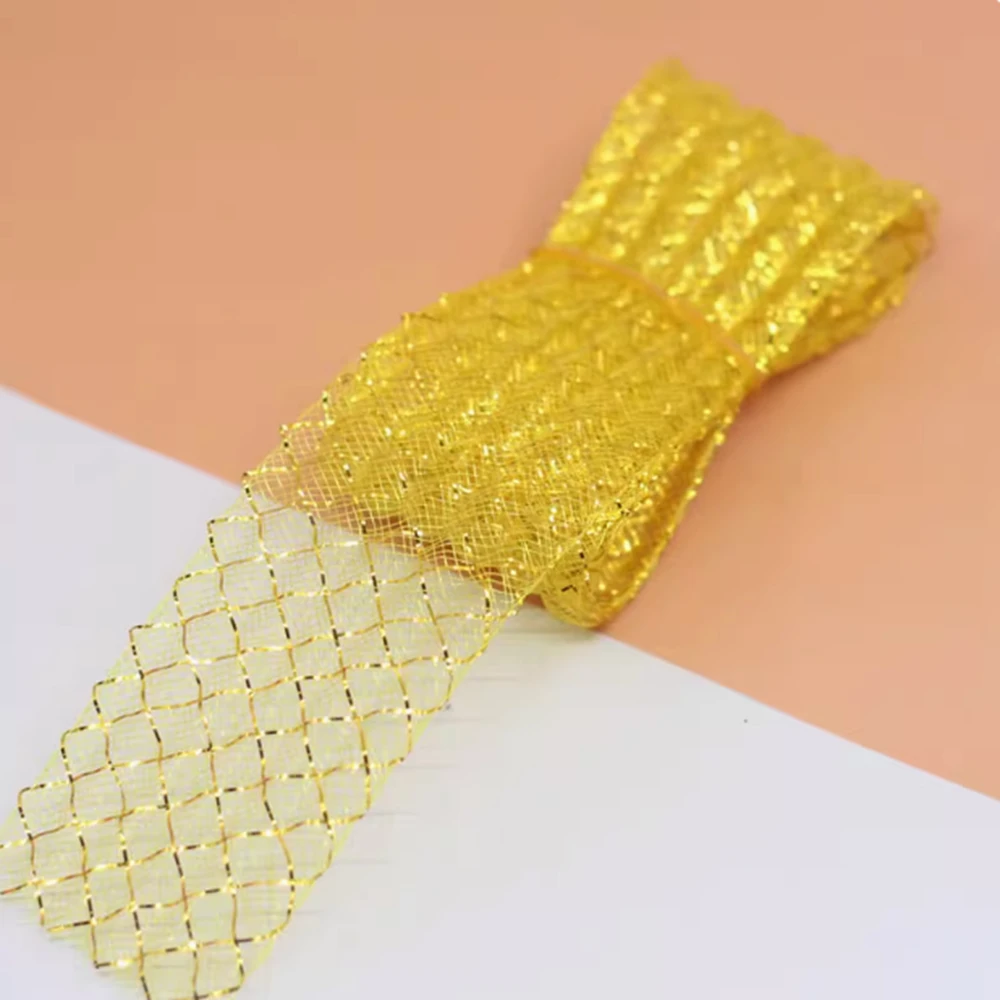 4,5 cm breiter, flacher Krinoline-Bandstoff – Silber – Pferdehaarband für Hüte und Fascinators, 22 Meter – Detail 6