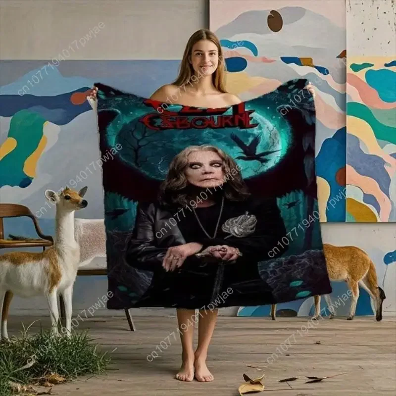 Ozzy Osbourne Style Flannel Fleece Blanket Soft Warm Versatile for Sofa Bed Car Office Camping Custom blankets