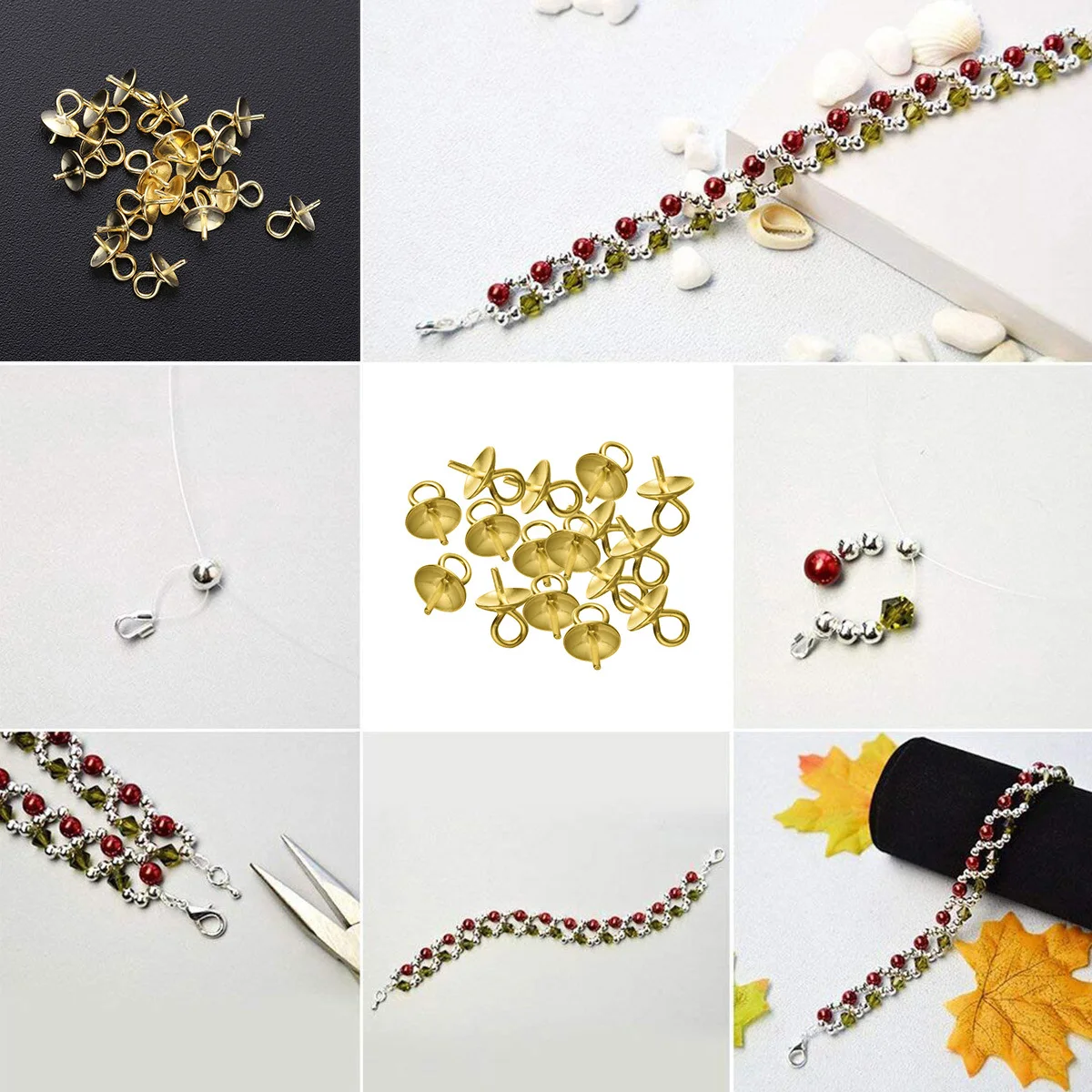 

20Pcs 4mm Gold Pearl Pendant Connector Jewelry Findings Accessories Smooth Colorful Wear Comfortably Attractive