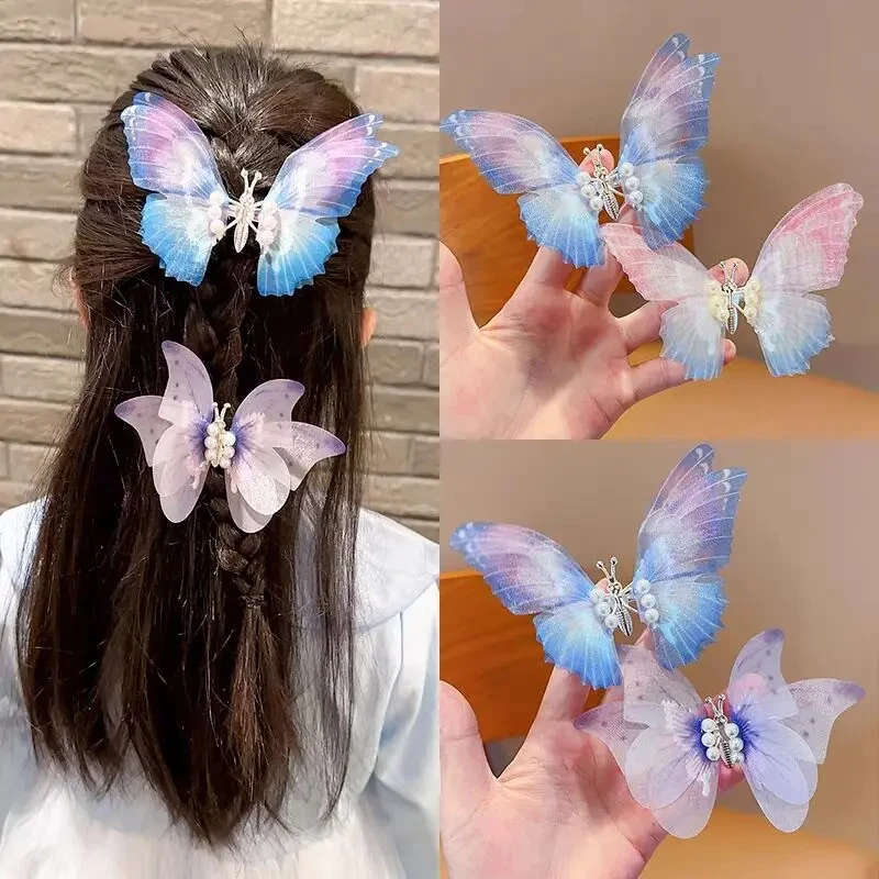 Butterfly Hair Clips Suitable for Adults and Children Butterfly Pearl Hair Clip Moving Wings Hair Accessories Hairpin Headwear