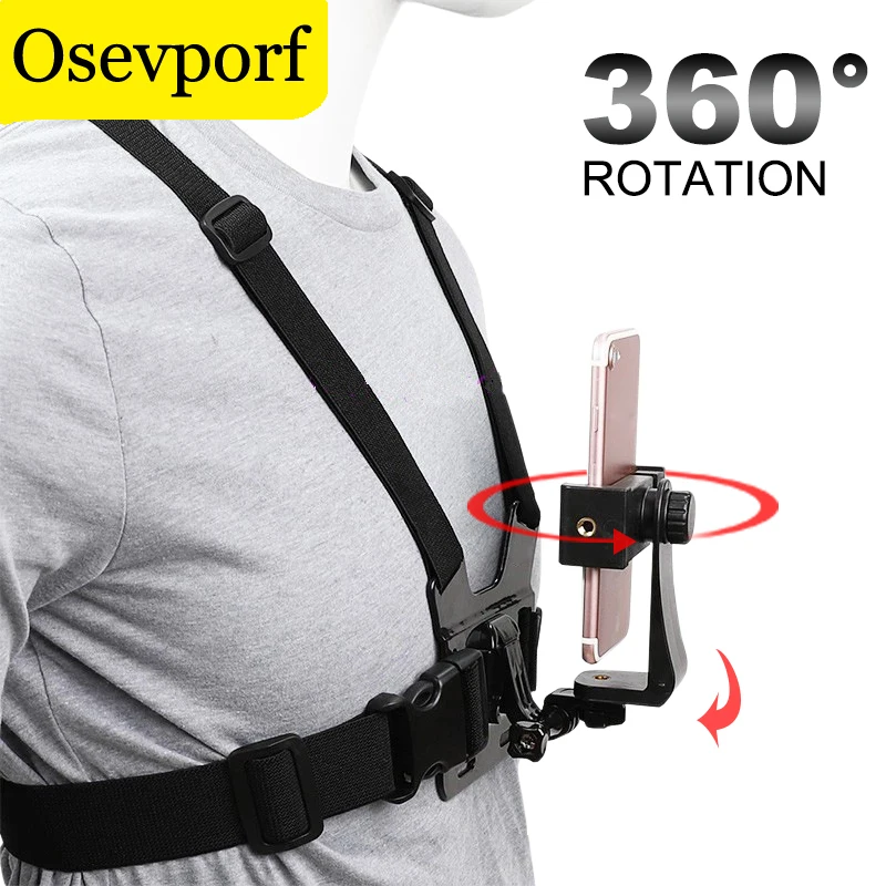 

Universal Phone Holder Chest Mount Harness Strap Mobile Phone Bracket For iPhone 13 Pro Outdoor Bicycle Vedio Shooting Support