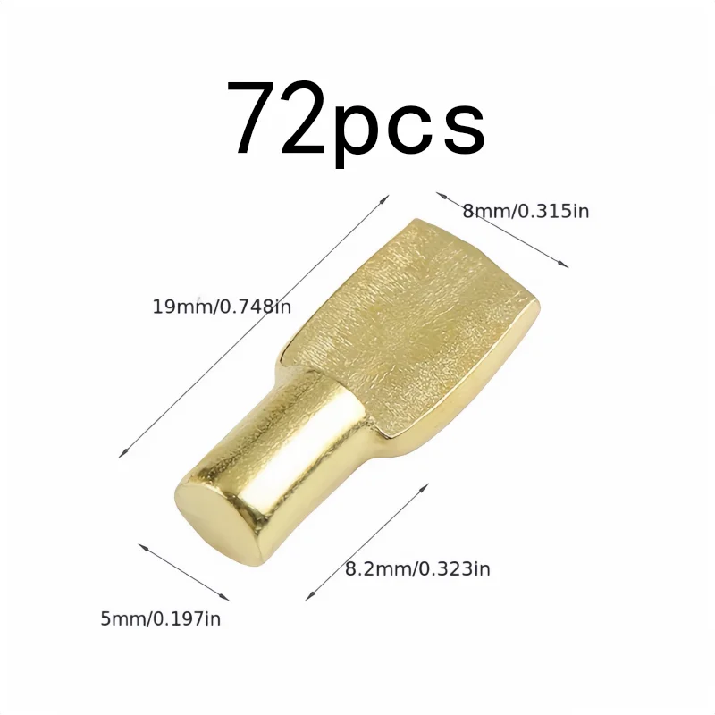 72 pcs 5mm Spoon-Shaped Shelf Supports, Spoon-Shaped Design for Bookshelf Support, Multipurpose, Versatile