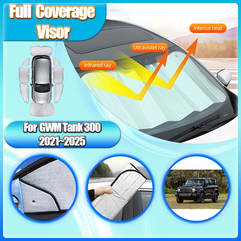 

For GWM Tank 300 2021 2022 2023 2024 2025 Sunshading Blind Full Coverage Sunshade Window Protect Privacy Anti-UV Car Accessories