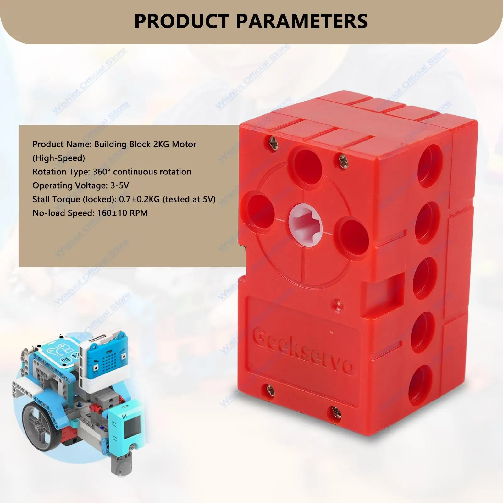 Programmable Mini Geekservo Servo 360° Servo+motor Dual Output Shaft Compatible Legoeds for Micro:bit Raspberry Pi
