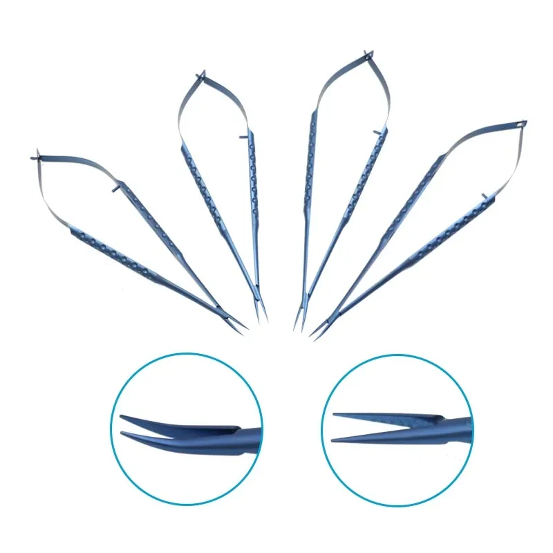 

GREATLH Titanium Alloy Microsurgery Scissors Eyelid Tweezers Clamp Ophthalmic Surgical Instrument
