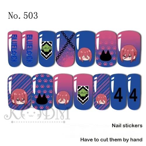 Mikage Reo Nagi Seishiro Bachira Meguru Isagi Yoichi Adesivo de Unhas Otaku Anime Design Bonito Arte de Unhas Chibi Kawaii Acessórios para Unhas