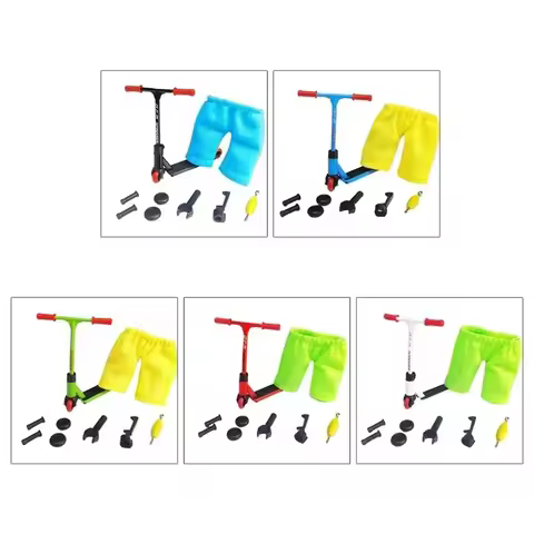 Alloy Finger Scooter and Two Wheel Fingerboard Set Mini Skate Parts Skateboarding Deck Fingertip Skates Desk Novelty Toys for Ki