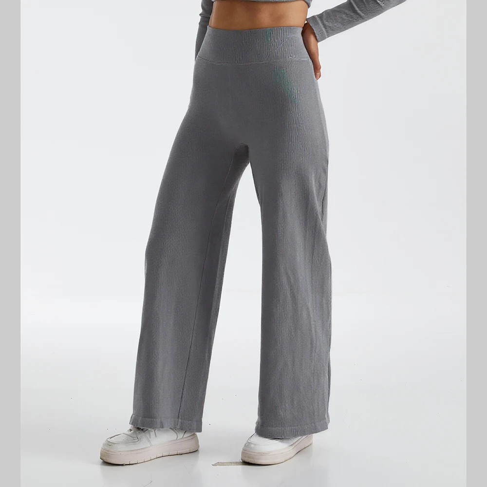 Women's High-Waist Flared Pants Elastic Hip-Lifting Casual Yoga Pan for All-Season Exercise and Outdoor Wear Straight Pant Femme