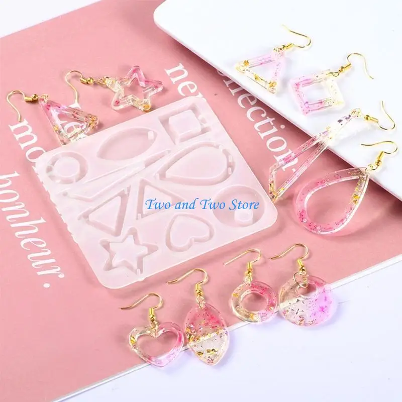 HX6F Multi-style Earrings Eardrop Danglers Silicone Mould DIY Crafts Jewelry Mold