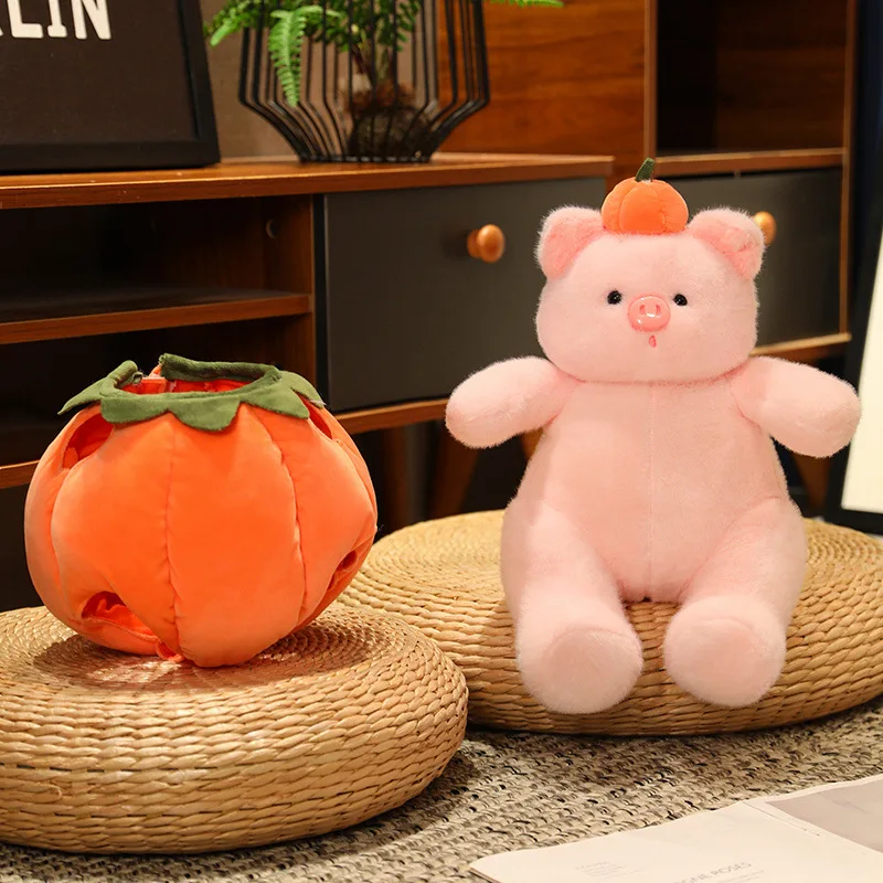 

Funny Creative Halloween Pumpkin Bunny Pig Plush Toys Stuffed Animals Cartoon Anime Doll for Kids Xmas Birthday Gifts Home Decor