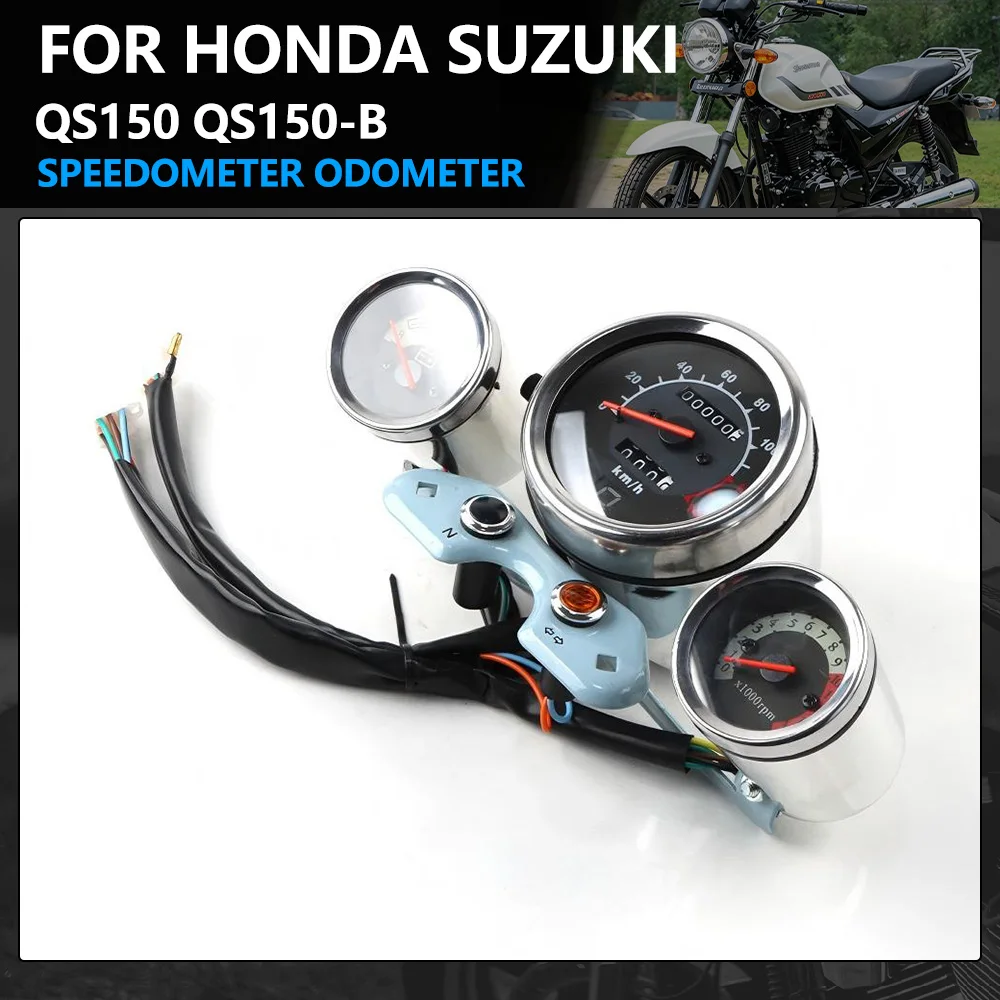 Mechanical Motorcycle SpeedoMeter Odometer Retro With Gear Led Indicator Light Cafe Racer For Honda SUZUKI QS150 QS150-B Spare