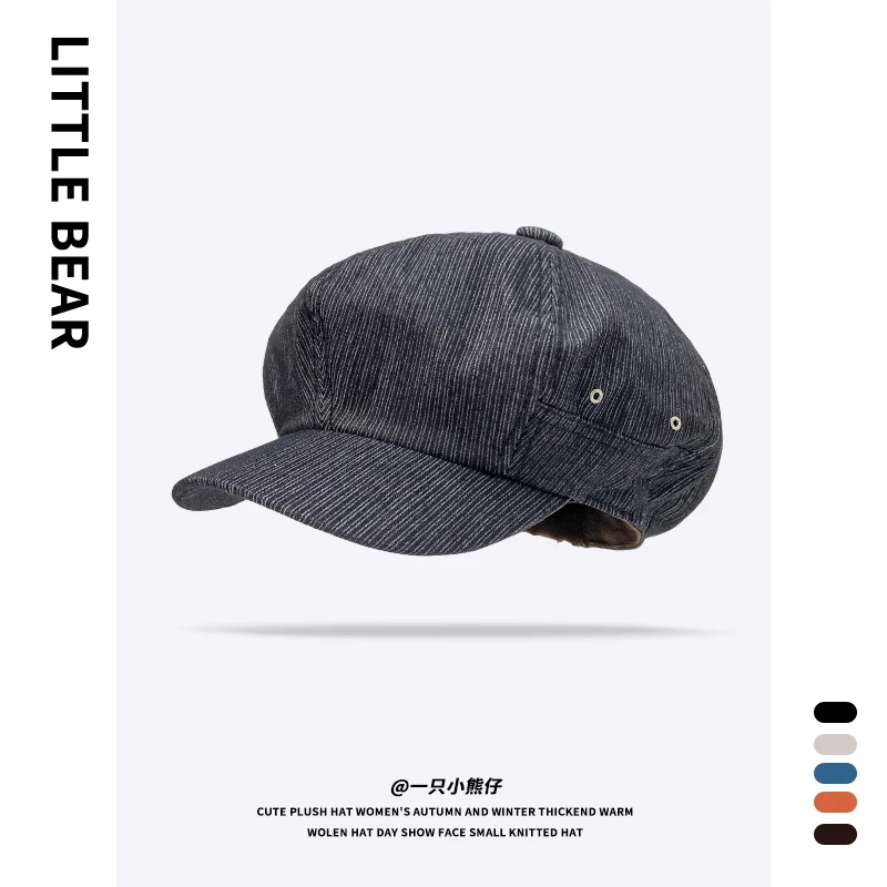 

Japanese Literary Retro Oversized Cloud Berets for Women Show Face Small Summer Autumn Casual Versatile Octagonal Painter Hat