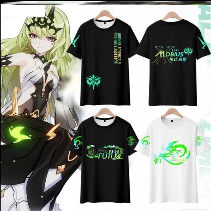 Summer Fashion Honkai Impact 3 3D Print T Shirt Women Men O-neck Short Sleeve Funny Tshirt Graphic Tees Mobius Cosplay Costume