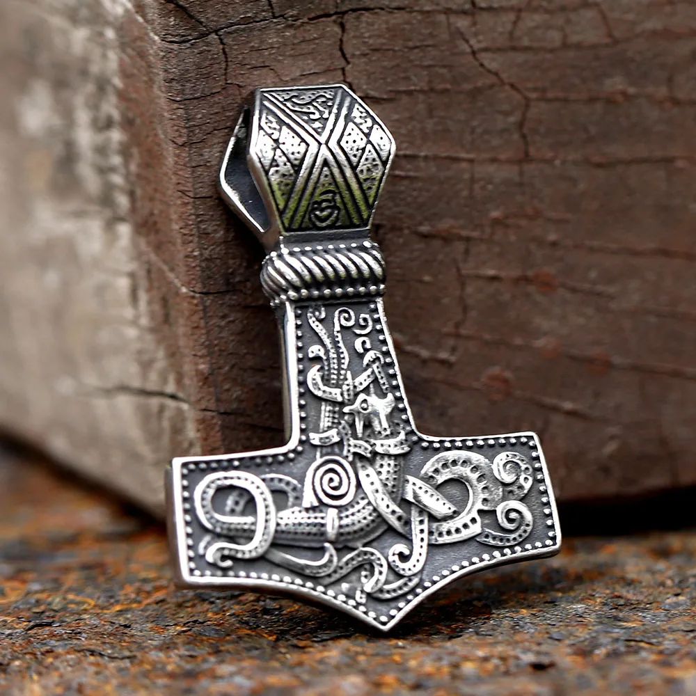 2023 New Arrival 316L Stainless Steel Viking Thor Hammer Multiple Styles Hammer Mjolnir Pendant Scandinavian Norse Jewelry