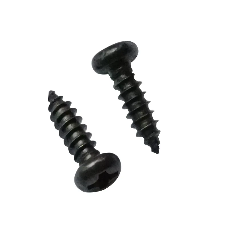 100 Pcs/Lot M1 M1.2 M1.4 M1.5 M1.7 M2 M2.3 M2.6 M3 M3.5 M4 M5 Black Carbon Steel Phillips Self-tapping Screws Cross Round Head