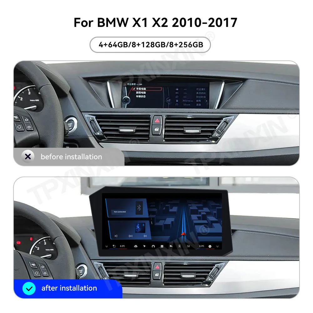 الوسائط المتعددة أندرويد 14 راديو السيارة لسيارات BMW X1 X2 2010 ~ 2017 نظام تحديد المواقع والملاحة Carplay مرآة ربط فيديو استقبال ستيريو IPS رئيس وحدة #2