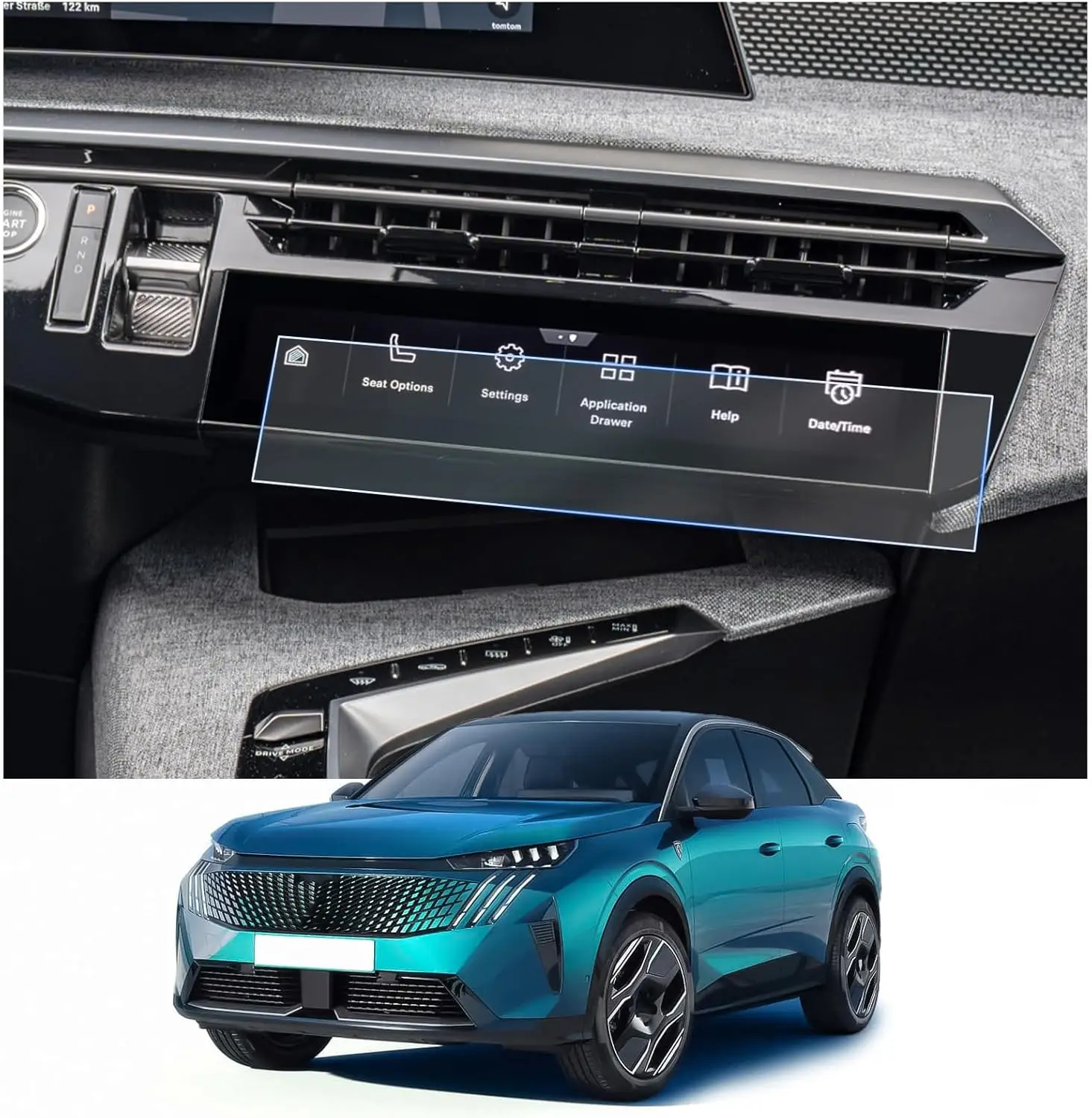 2PCS PET screen protector Voor Peugeot E-3008 E-5008 GT AC Scherm Airconditioning scherm Auto Interieur anti-kras accessoires