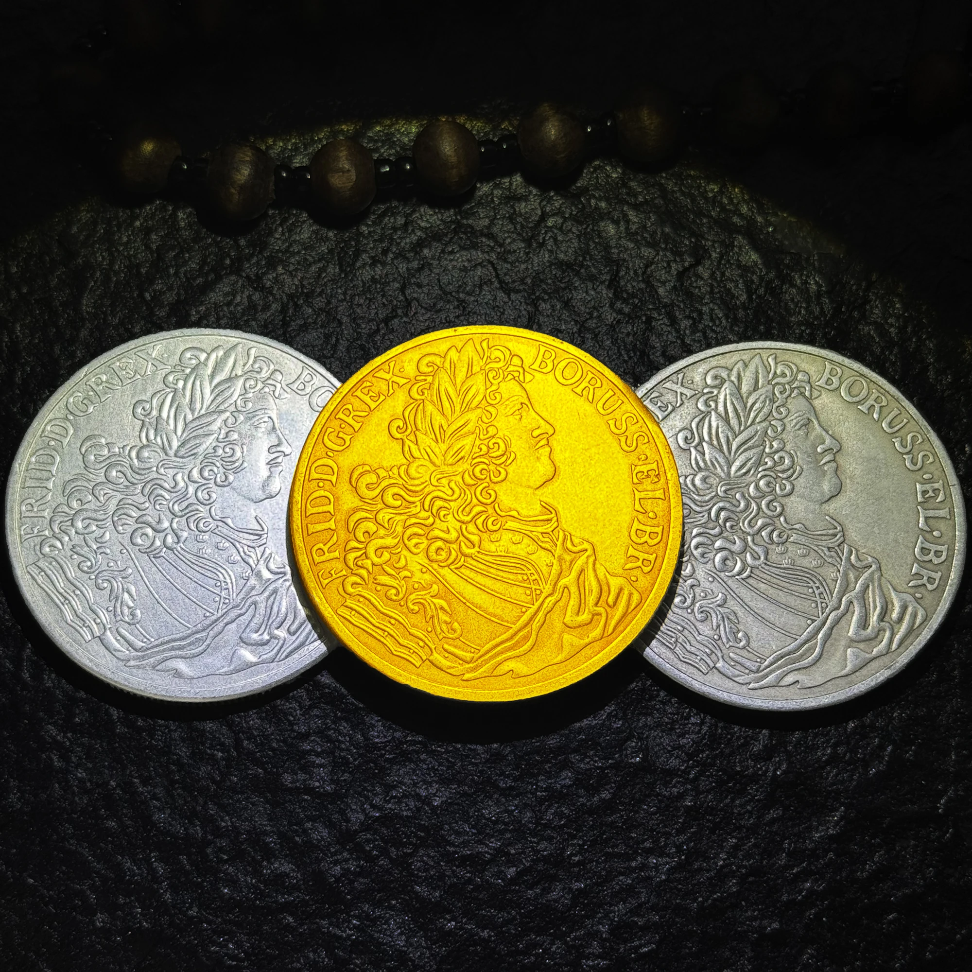 Немецкая монета Тейлора 1707 — серебристая/золотая/античная поделка, медаль Прусского короля и короны, коллекционный подарок для домашнего декора
