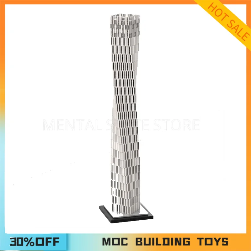 

1031PCS Customized MOC Cayan Tower Dubai 1:800 Scale Building Blocks Technology Bricks DIY Creative Assembly Toy Holiday Gifts