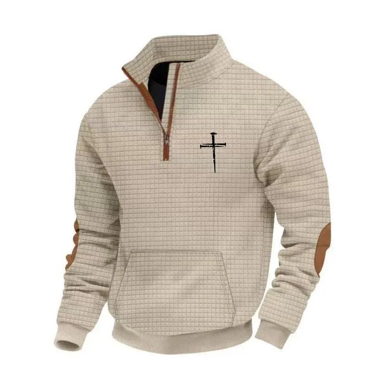 

Men's Plaid ZipUp Hoodie Comfortable Casual Outerwear Cross-Border Fashionable Spring Summer Autumn Seasonal Animal Pattern