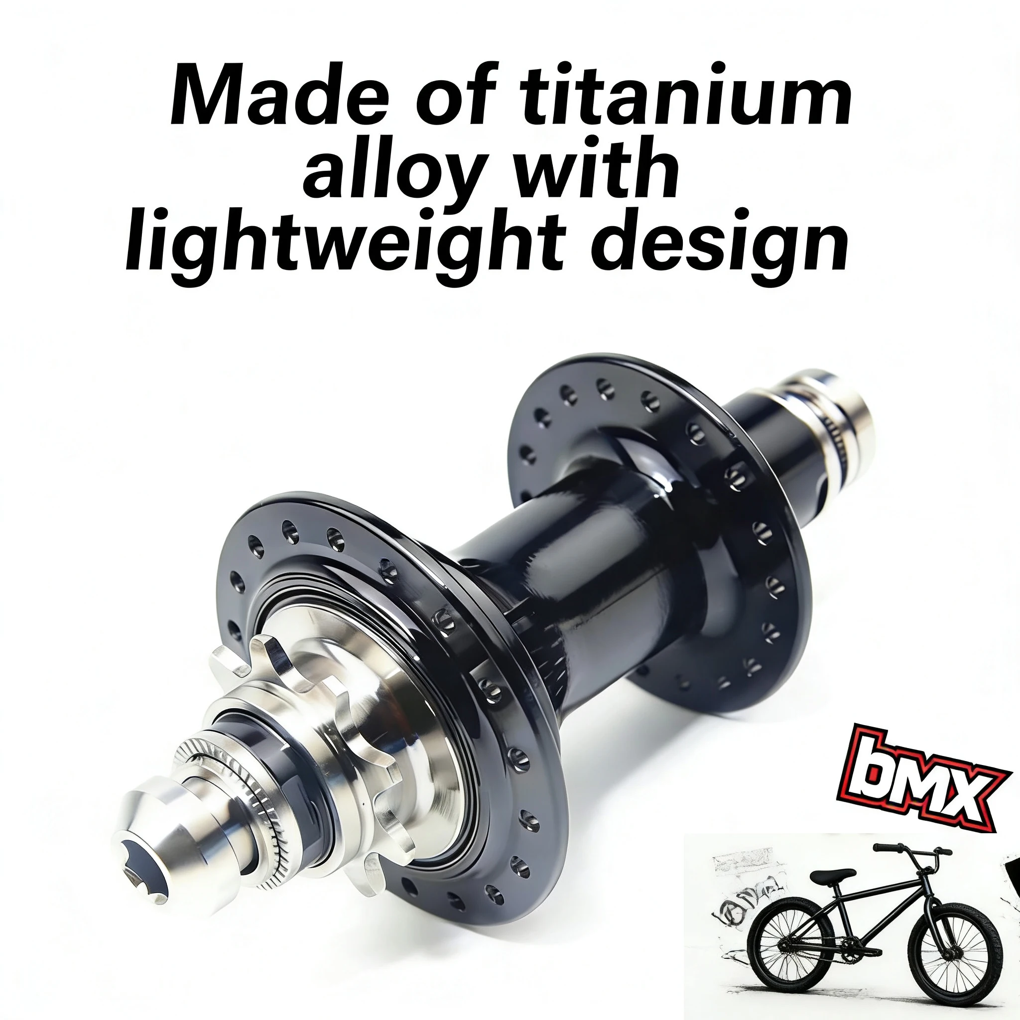 Buje de bicicleta BMX 36H con eje derecho, bujes traseros BMX, buje de eje de aleación de titanio BMX, buje ultraligero para mini bicicleta, 9T, 120 clics.
