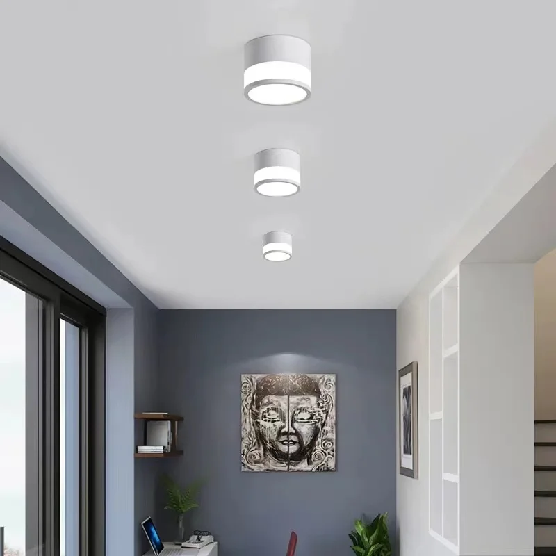 Colorful Macron LED Downlight Surface-mounted Ceiling Lights 7W 9W 12W 15W for Corridor Living Room Children's Bedroom 110V 220V