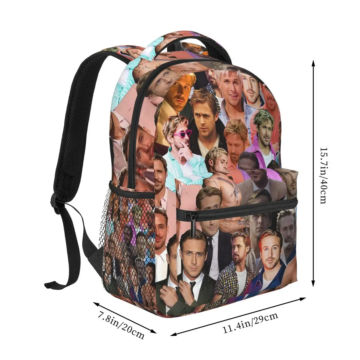 Ryan Gosling Photo Collage Backpack Student Boys Girls BookBag Kids School Bag Laptop Shoulder Bags for Men Women