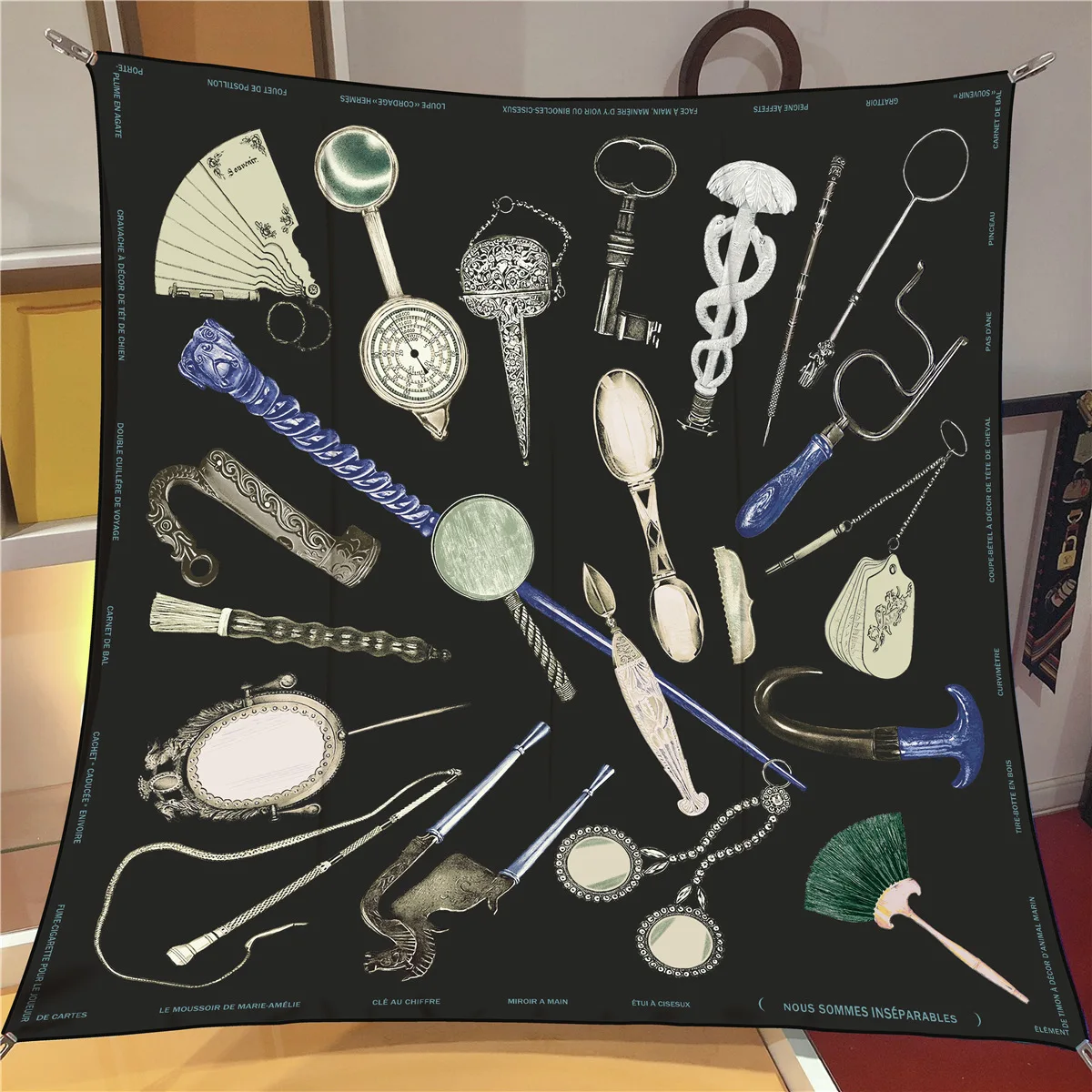 New The Key Shawl Square Scarf For Women Twill Print Headband Foulard Hijab Beach Stoles Neckerchief Female Head Wraps Bandana