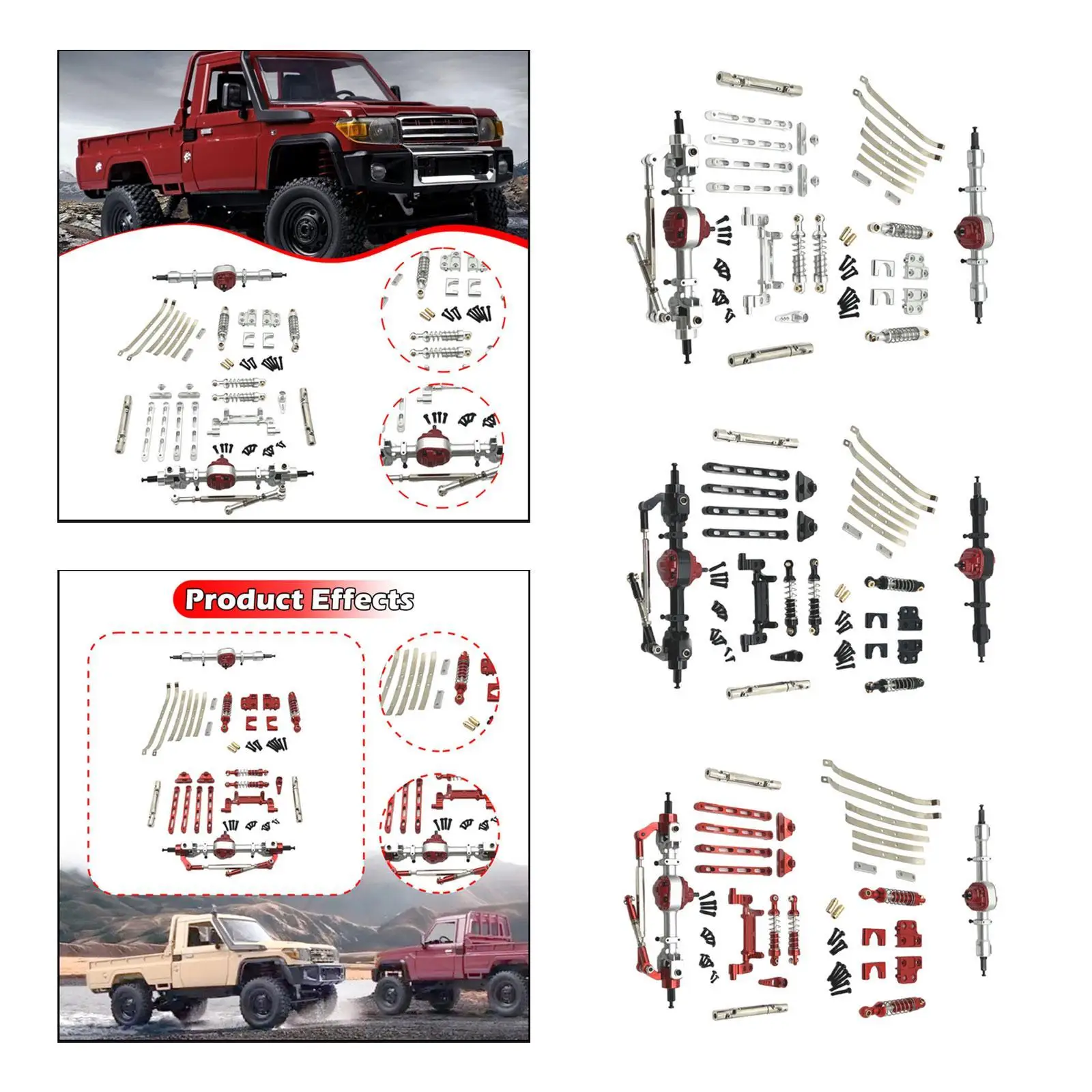 Część do tuningu samochodu RC, modyfikowane podwozie, łatwa instalacja, przód i tył.