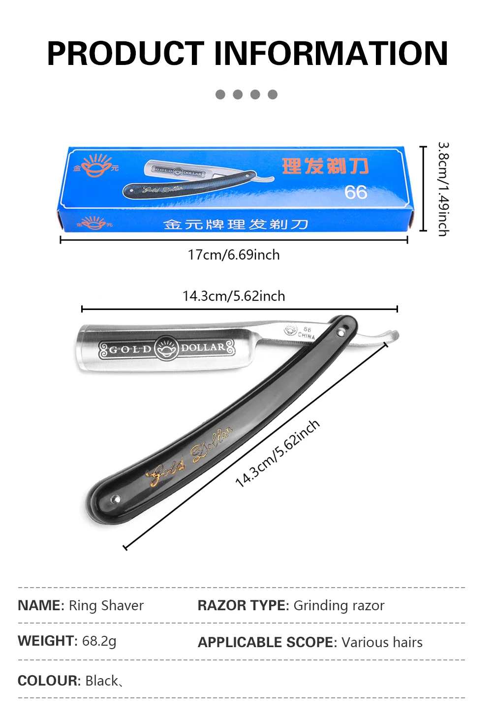 Klassische Straight Edge Barber Razor Schönheit Professionelle Rasiermesser Salon Qualität Manuelle männer Bart Cut Throat Shavette – Detail 7