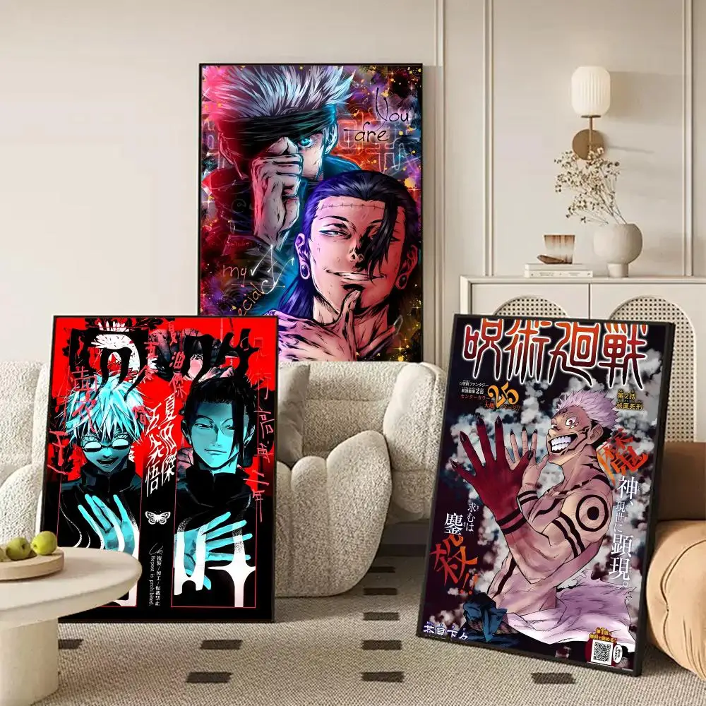 Anime J-Jujutsu Kaisen Poster Perfect Sticker Self Adhesive Wall Art Designed for Home Office Dining Spaces