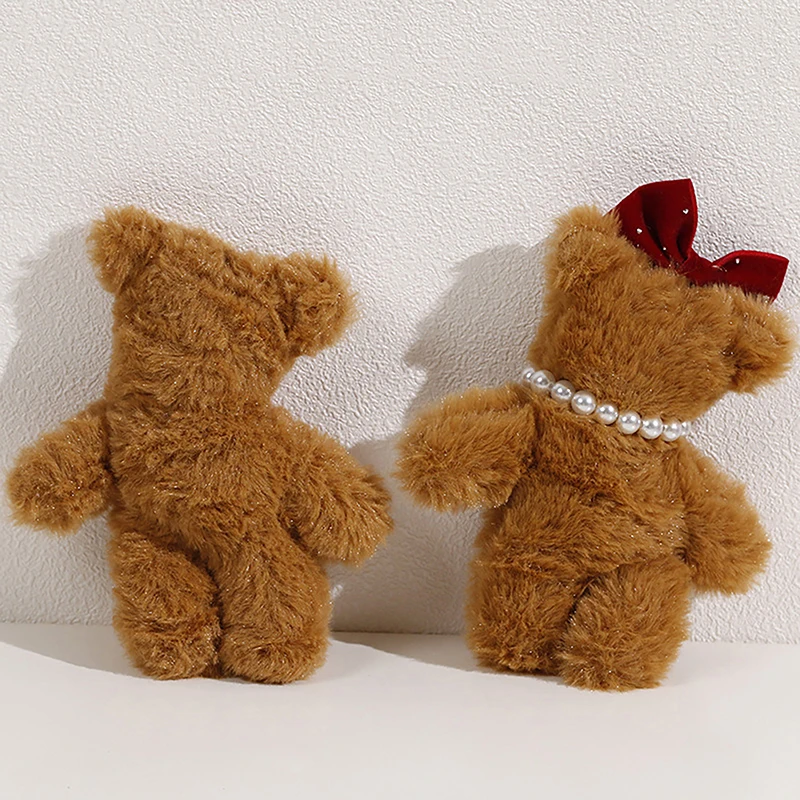 Porte-clés ours en peluche Kawaii Bow pour filles et femmes, pendentif ours couinant, beurre mignon, accessoires de sac à dos, porte-clés de voiture