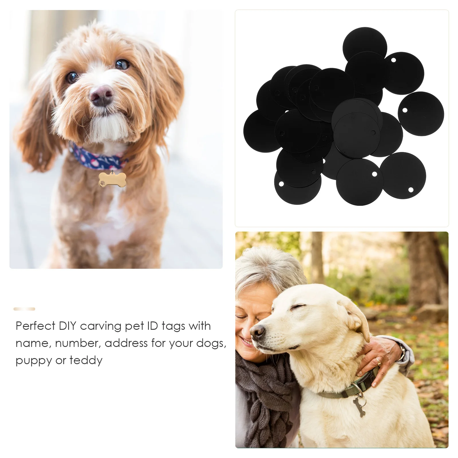 

25 Pcs Dog Id Tag Id Hangings Round Pendent Blank Pet ID Fashion Jewelry Pet Blank Tags Accessories