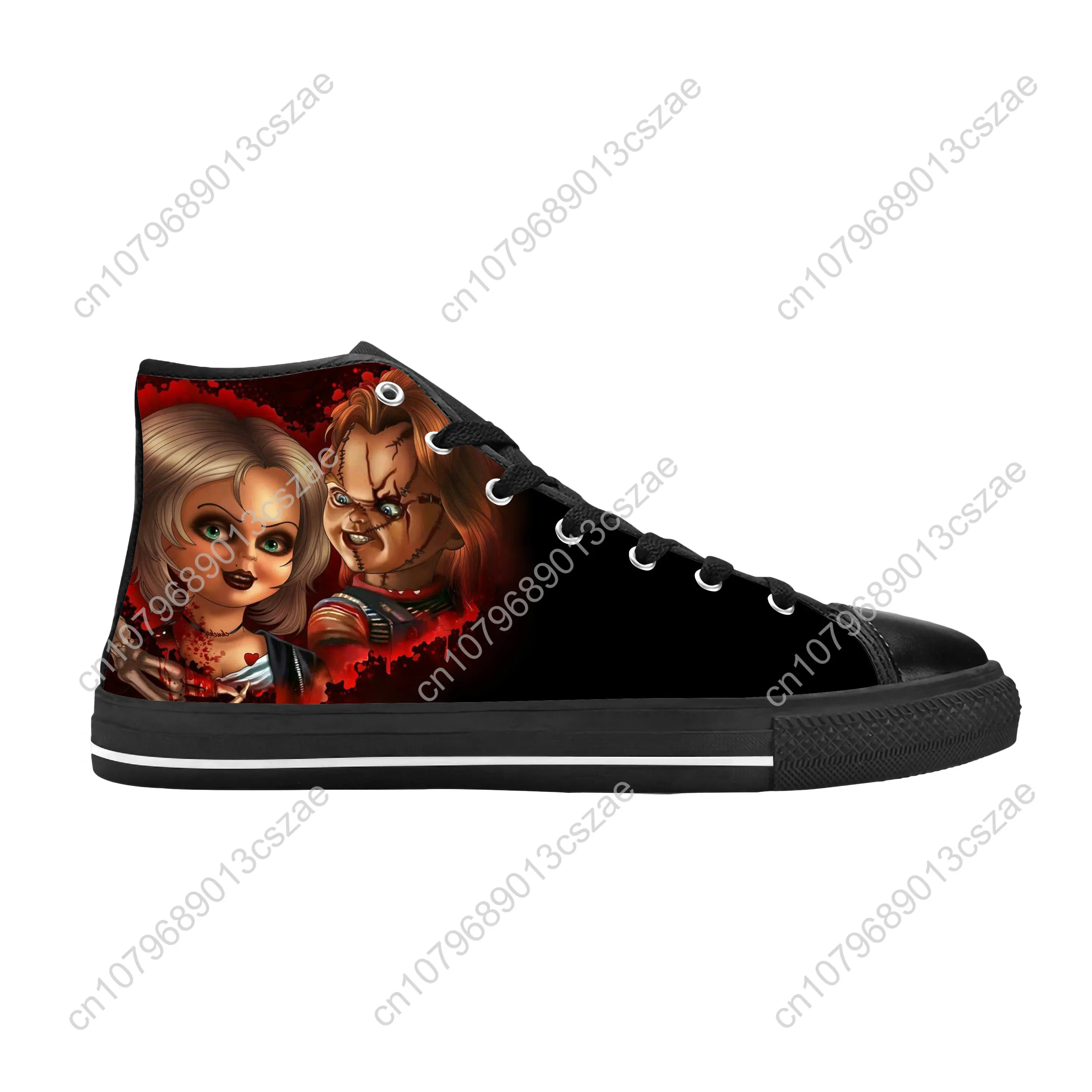 Horror Movie Childs Play Chucky Halloween Gothic Casual Cloth Shoes High Top Comfortable Breathable 3D Print Men Women Sneakers