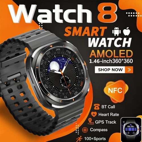 2025 nuevo reloj inteligente Watch8 Ultra clásico NFC monitoreo de salud Bluetooth llamada 3ATM impermeable HD Smartwatch para IOS Android