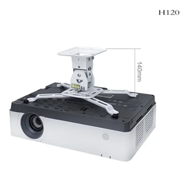 Telescopic and folding mount (H120/H300/H600) for projectors, supporting both wall and ceiling installation.