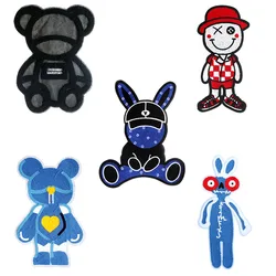 High End Fashion Mesh Embroidery Sewing Cute Cartoon Rabbit Bear Snowman DIY Patch Badge Damage DecOration Casual T-shirt