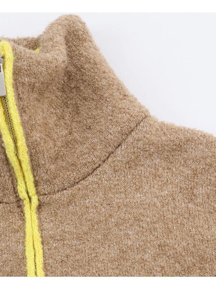 Damen-Strickjacke, 2025, Damenmode, Reißverschluss, lange Ärmel, Freizeit, Strickmantel, Damen, Hight Street, elegante Jacke